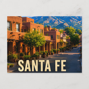 Carte Postale Cadeau de voyage de Santa Fe Nouveau-Mexique Adobe
