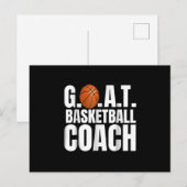 Carte Postale Cadeau d'entraîneur de basketball de chèvre (Devant / Derrière)
