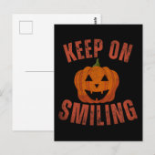 CARTE POSTALE CADEAU D'HALLOWEEN CONTINUEZ À SOURIRE (Devant / Derrière)