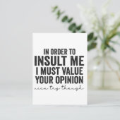Carte Postale Cadeau d'opinion que vous devez valoriser pour m'i (Debout devant)