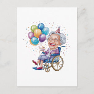 Carte Postale Cadeau drôle d'anniversaire pour grand-mère âgée p