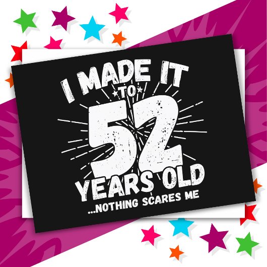 Carte Postale Cadeau drôle de 52e anniversaire mémorable drôle 5