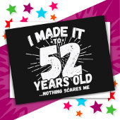 Carte Postale Cadeau drôle de 52e anniversaire mémorable sarcasi