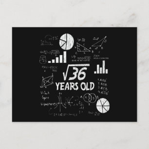 Carte Postale Cadeau drôle de 6e anniversaire de maths pour les 