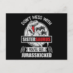 Carte Postale Cadeau drôle de sœur Sistersaurus