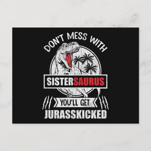 Carte Postale Cadeau drôle de sœur Sistersaurus (Devant)