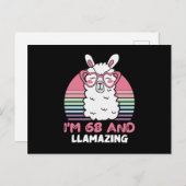 Carte Postale Cadeau drôle et adorable pour les 68 ans d'une fem (Devant / Derrière)