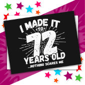 Carte Postale Cadeau drôle et sarcastique pour 72 ans