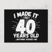 Carte Postale Cadeau drôle et sarcastique pour les 40 ans (Devant)