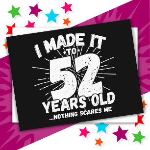 Carte Postale Cadeau drôle et sarcastique pour un 52e anniversai