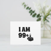 Carte Postale Cadeau drôle pour 100 ans, 99 plus un (Debout devant)