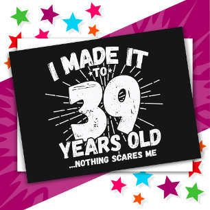 Carte Postale Cadeau drôle pour 39 ans, mémé sarcastique et drôl