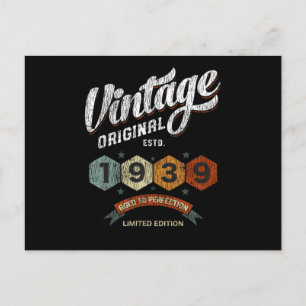 Carte Postale Cadeau drôle pour 86 ans, vintage 1939, pour un 86