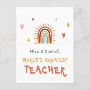 Carte Postale Cadeau du plus grand professeur du monde Bohème Ar
