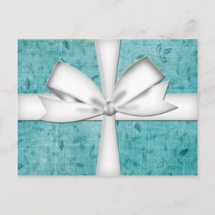Carte postale cadeau enveloppement bleu