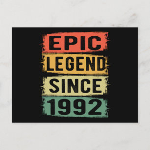 Carte Postale Cadeau épique d'anniversaire légendaire 33 ans
