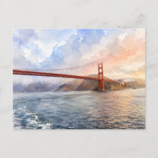 Carte Postale Cadeau esthétique de la côte ouest Pont Golden Gat