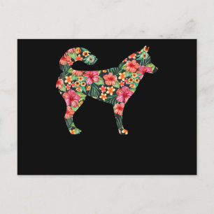 Carte Postale Cadeau floral husky sibérien Cadeau de chien fle
