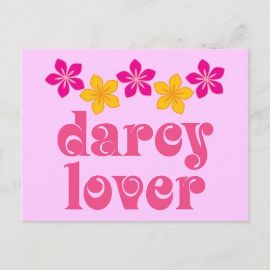 Carte Postale Cadeau Floral Jane Austen Amoureux de Darcy (Devant)