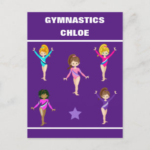 CARTE POSTALE CADEAU GYMNASTIQUE AVEC 5 GYMNASTES PERSONNALISÉS
