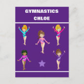 CARTE POSTALE CADEAU GYMNASTIQUE AVEC 5 GYMNASTES PERSONNALISÉS (Devant)