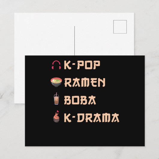 Carte Postale Cadeau KPOP (Devant / Derrière)