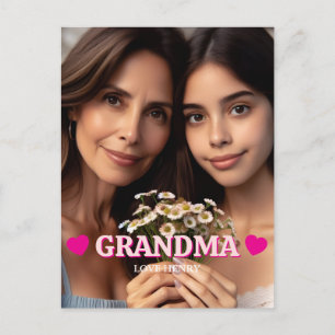 Carte Postale Cadeau Mémorable Personnalisé avec Photo pour Gran