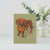Carte Postale Cadeau miniature Dachshund (Debout devant)