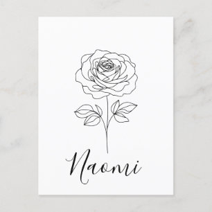 Carte Postale Cadeau personnalisé de fleur de naissance du mois 