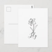 Carte Postale Cadeau personnalisé de fleur de naissance du Narci (Devant / Derrière)