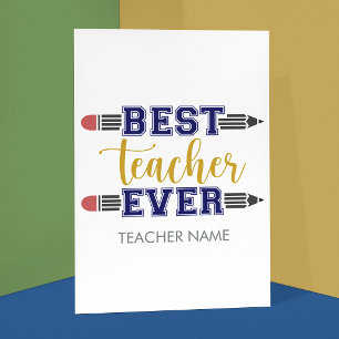 Carte Postale Cadeau personnalisé Meilleur Professeur - Cadeau P