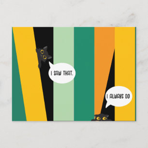 Carte Postale Cadeau pour amateur de chat mignon qui espionne