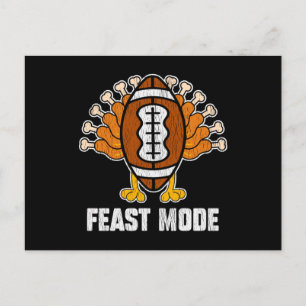Carte Postale Cadeau pour amateur de football en mode festin pou