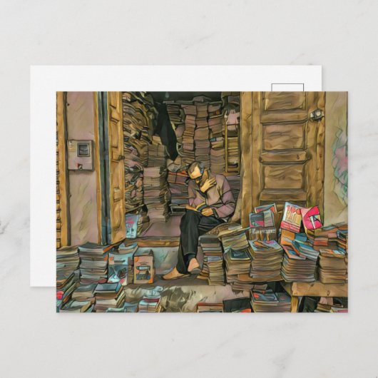 Carte Postale Cadeau pour amateurs de lecture pour bibliothécair (Devant / Derrière)