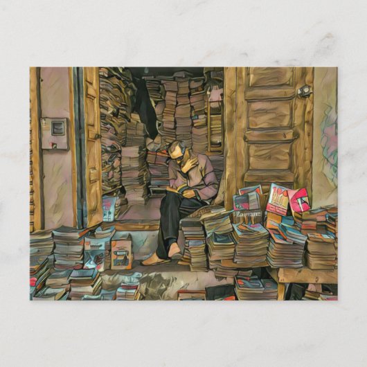 Carte Postale Cadeau pour amateurs de lecture pour bibliothécair (Devant)