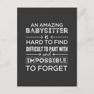 Carte Postale Cadeau pour baby-sitter, Cadeau de baby-sitter