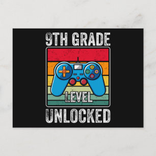 Carte Postale Cadeau pour élève de niveau 9ème débloqué jeu vidé