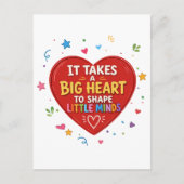 Carte Postale Cadeau pour Enseignant Forme de Coeur Géant Petits (Devant)