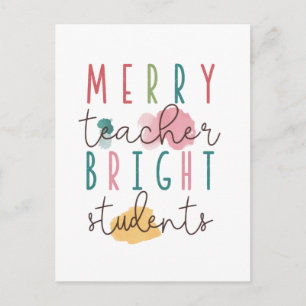 Carte Postale Cadeau pour Enseignant Joyeux Enseignant Élèves