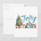 Carte Postale Cadeau pour Enseignant | Joyeux Noël Enseignant Jo (Devant / Derrière)