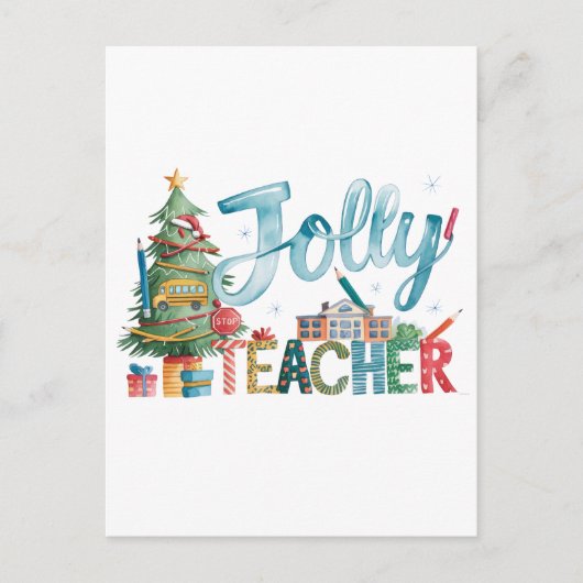 Carte Postale Cadeau pour Enseignant | Joyeux Noël Enseignant Jo (Devant)
