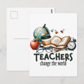Carte Postale Cadeau pour Enseignant | Les Enseignants Changent (Devant / Derrière)
