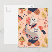 Carte Postale Cadeau pour Enseignante FEMME CLASSE Renard Hygge (Devant / Derrière)