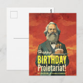 Carte Postale cadeau pour les amateurs de lecture de Karl Marx (Devant / Derrière)