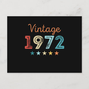 Carte Postale Cadeau Rétro 50e Anniversaire Vintage 1972 pour 50
