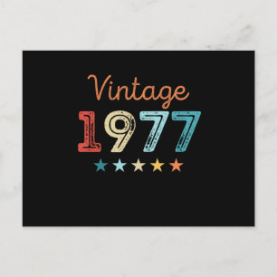 Carte Postale Cadeau rétro 50e anniversaire Vintage 1977 50 ans
