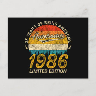 Carte Postale Cadeau rétro génial 39 ans 1986 pour 39e anniversa