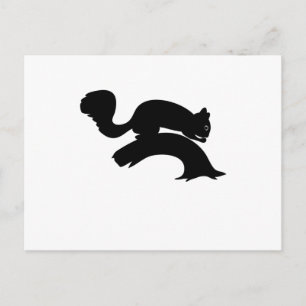Carte Postale Cadeau Silhouette Écureuil Rongeurs Animaux