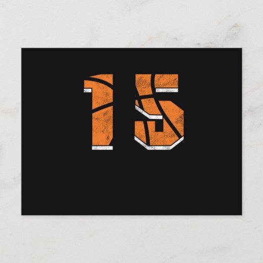 Carte Postale Cadeau sportif pour les 15 ans de Basketball (Devant)