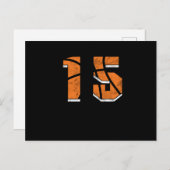 Carte Postale Cadeau sportif pour les 15 ans de Basketball (Devant / Derrière)